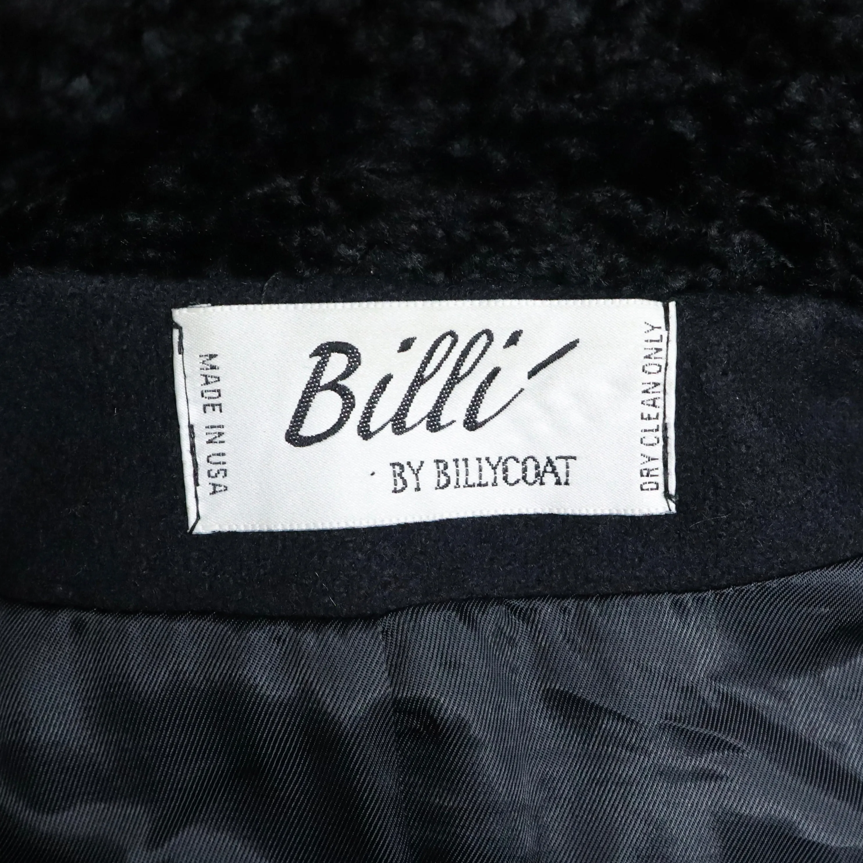80s Black Wool Princess Coat (M)