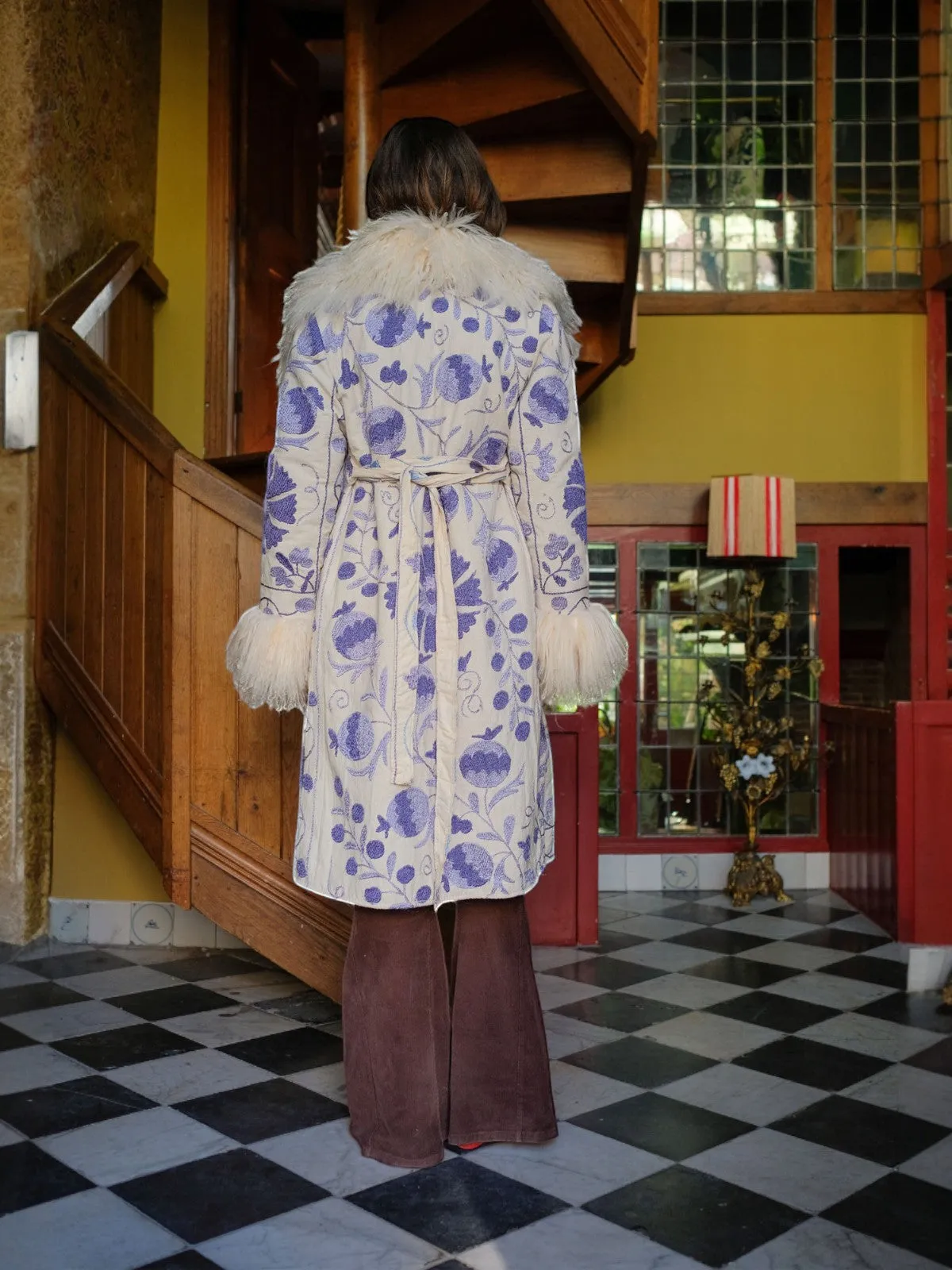 Aisara Wrap Coat - S | Purple/Ivory