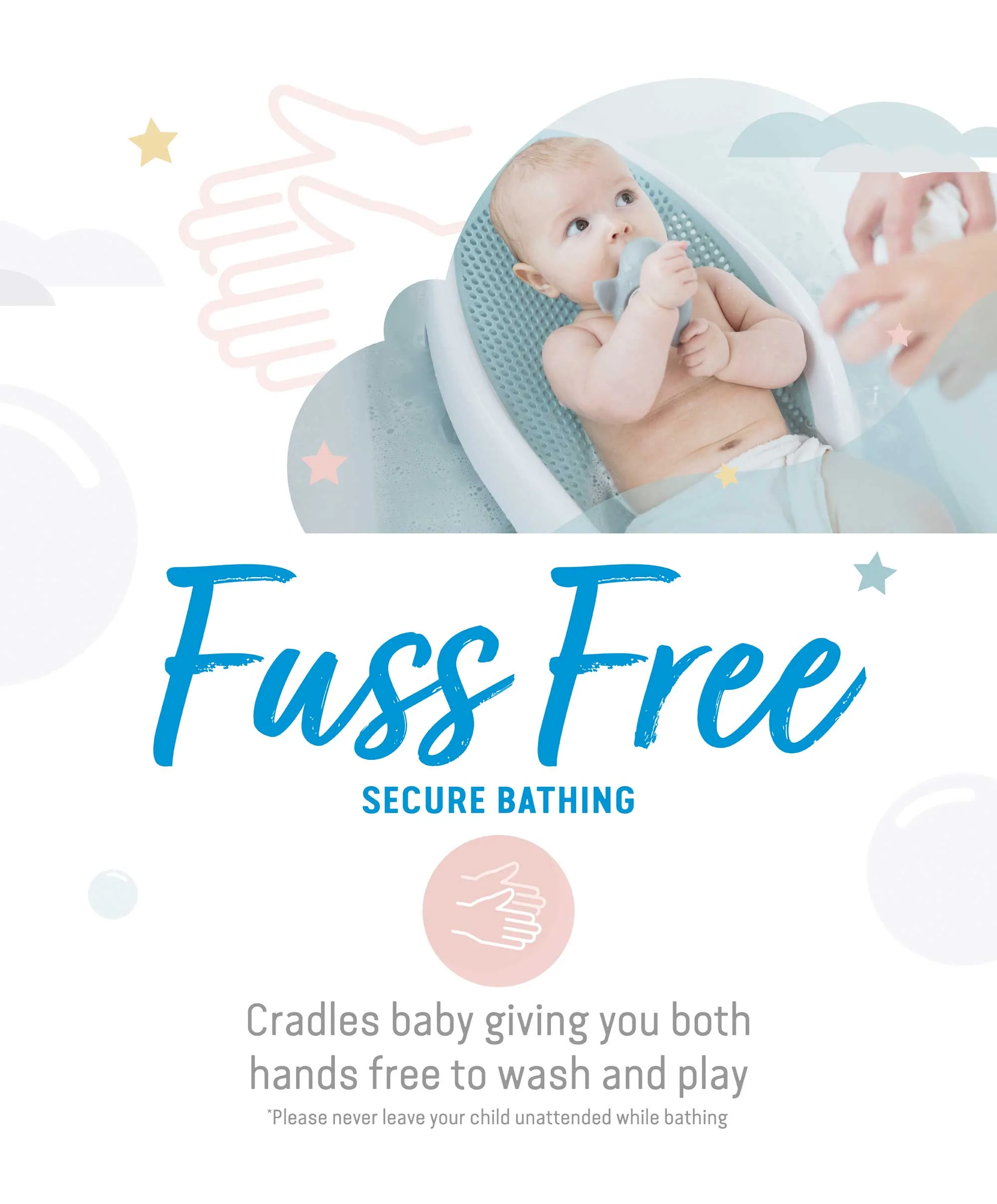 Angelcare Soft Touch Baby Bath Support - Aqua