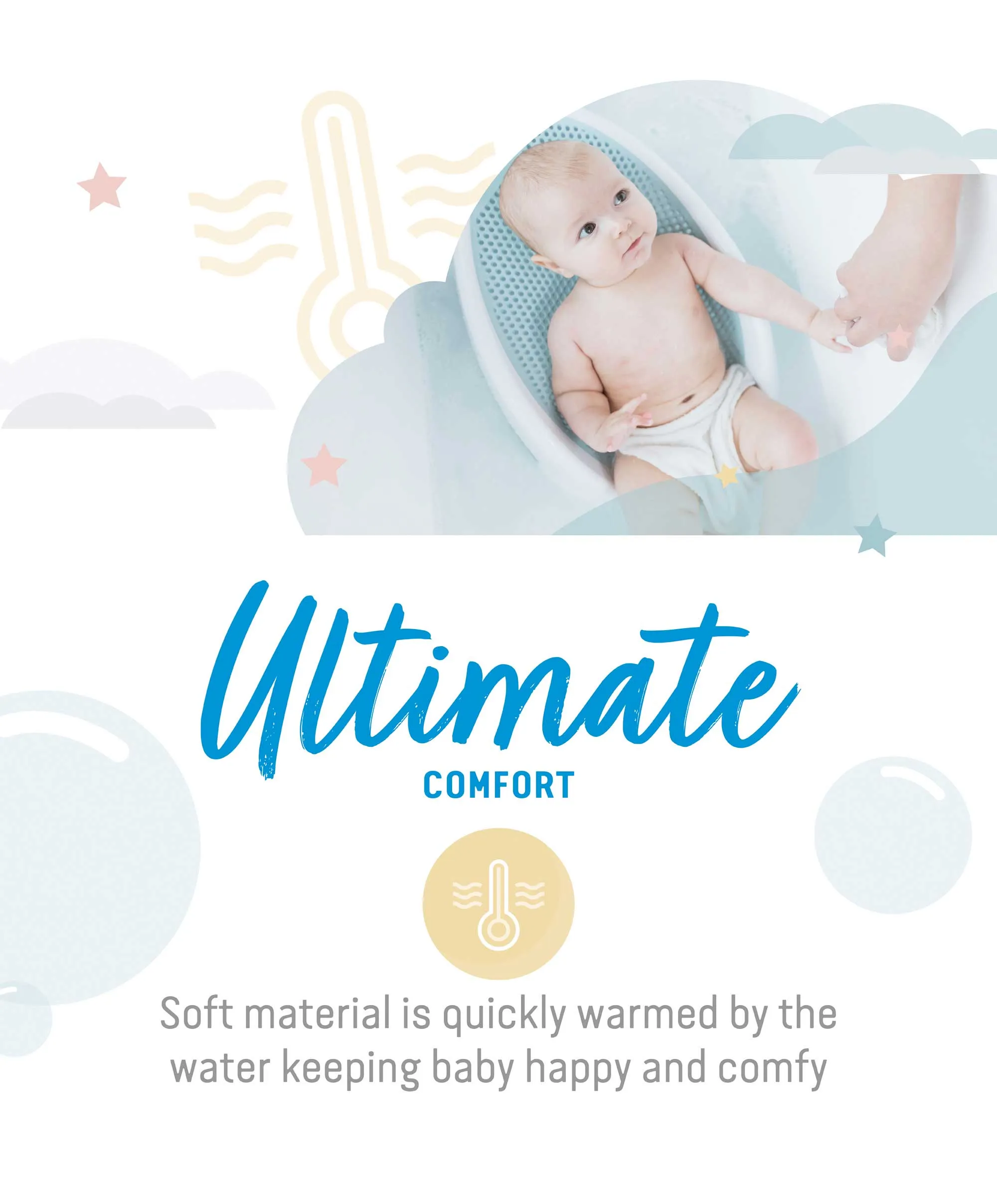 Angelcare Soft Touch Baby Bath Support - Aqua