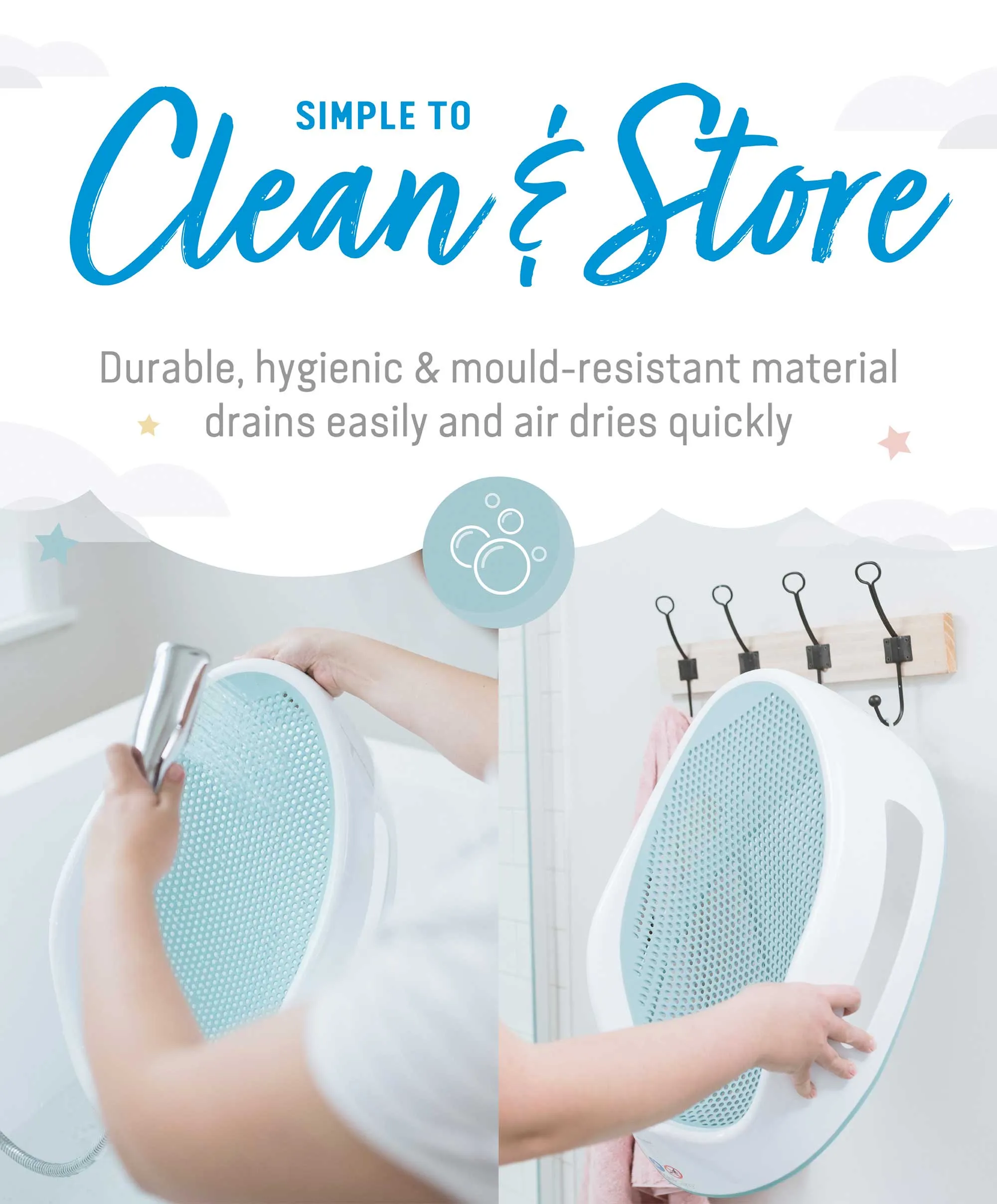 Angelcare Soft Touch Baby Bath Support - Aqua