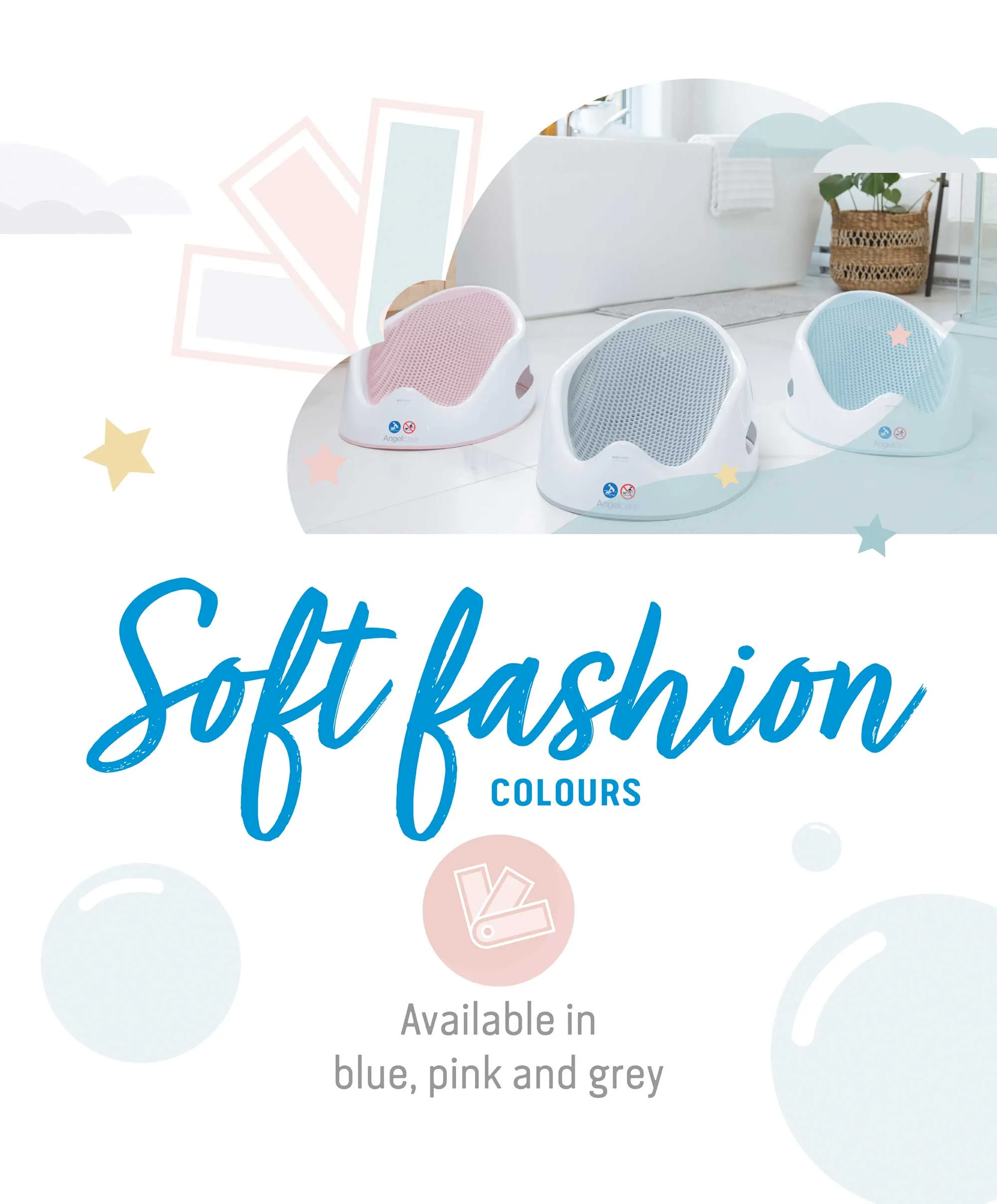 Angelcare Soft Touch Baby Bath Support - Aqua
