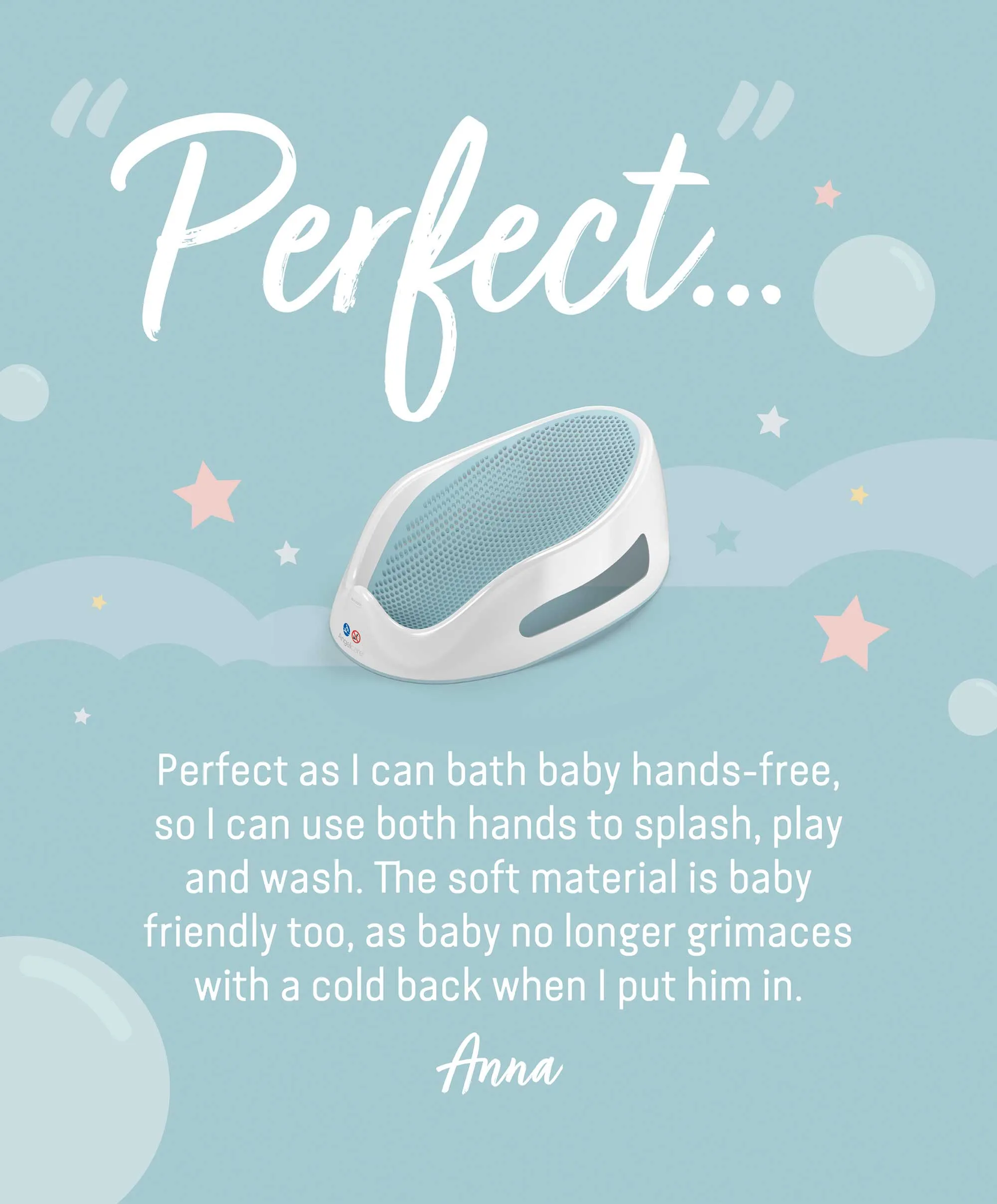 Angelcare Soft Touch Baby Bath Support - Aqua
