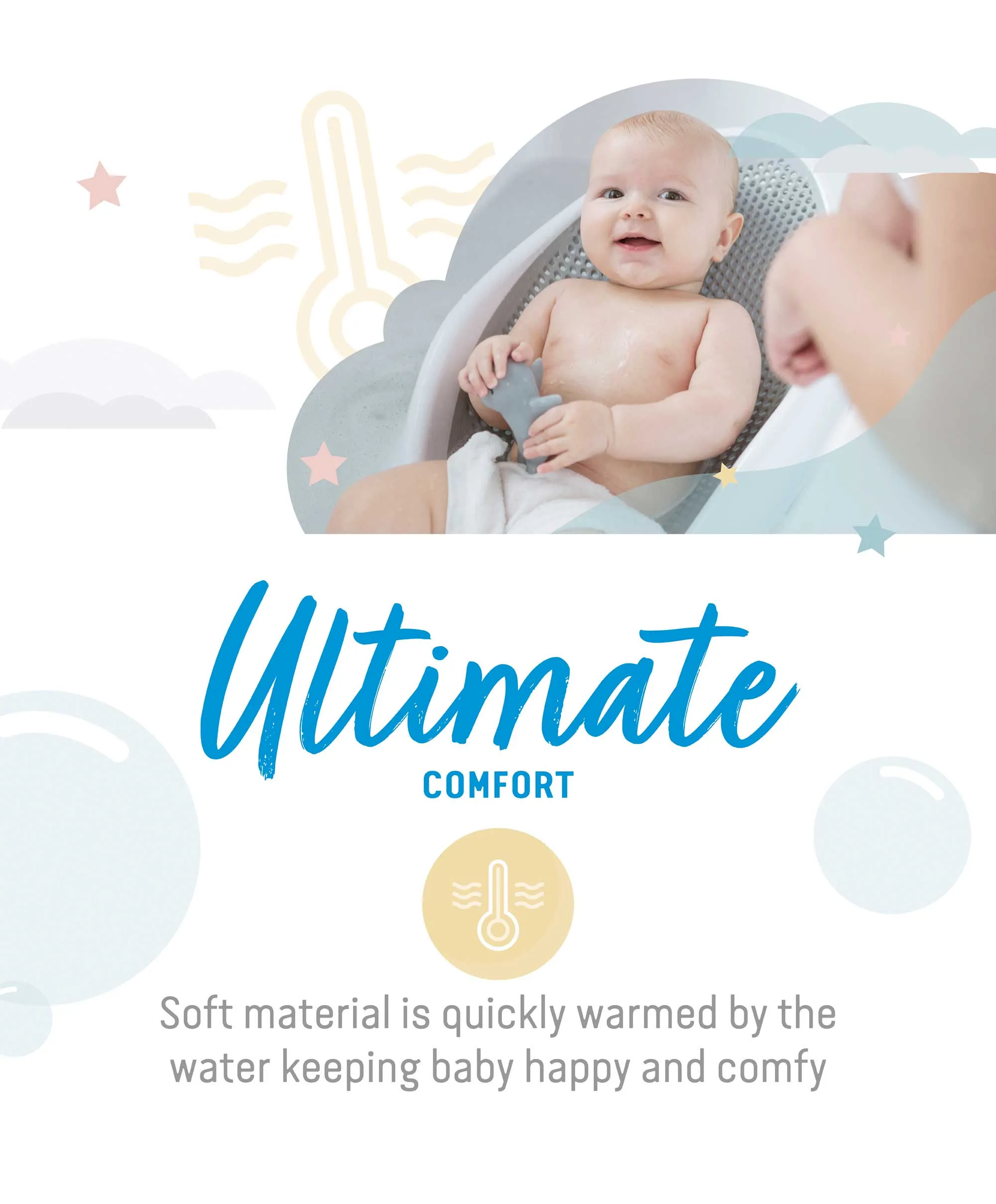 Angelcare Soft Touch Baby Bath Support - Grey