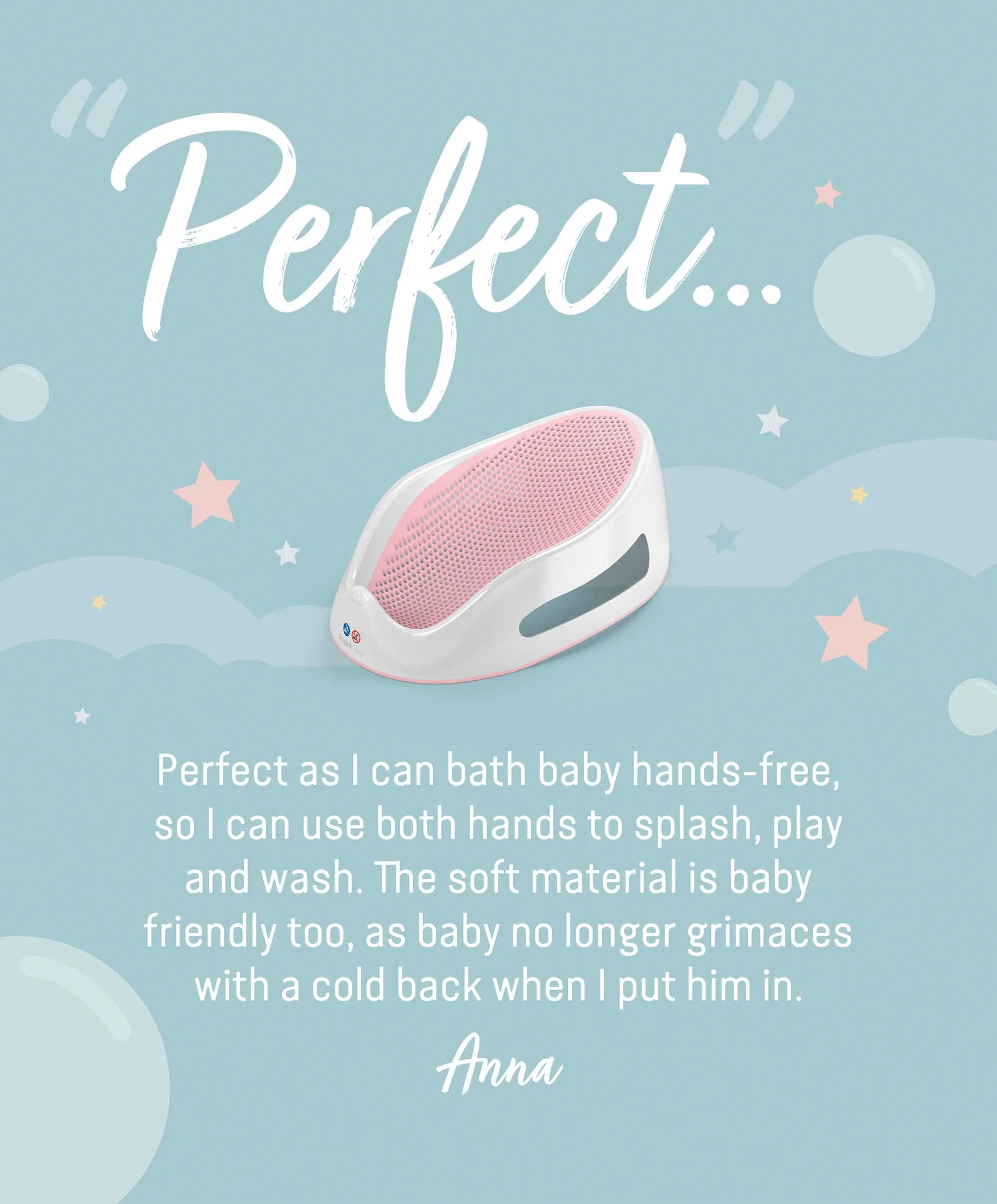Angelcare Soft Touch Baby Bath Support - Pink