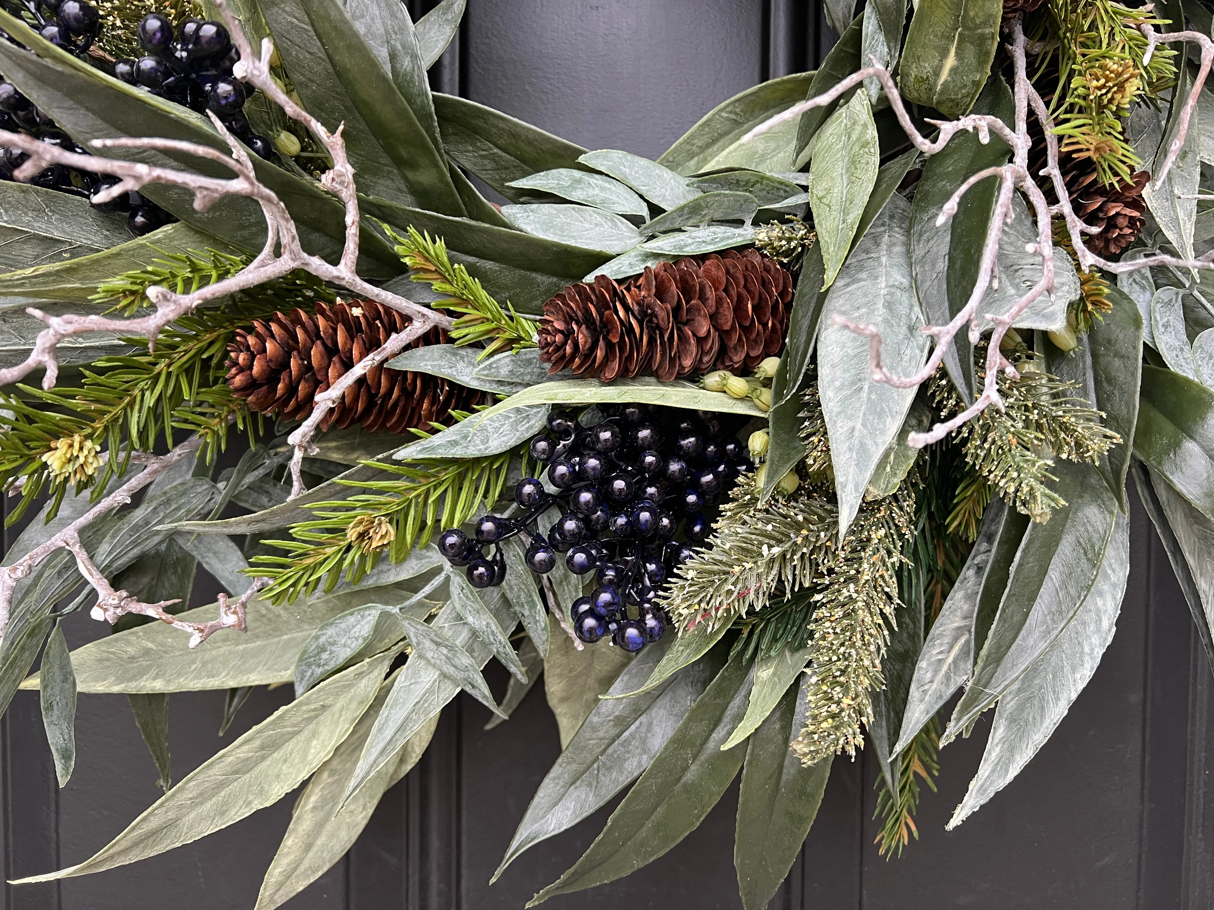 Blue and Pine Winter's Eve Wreath