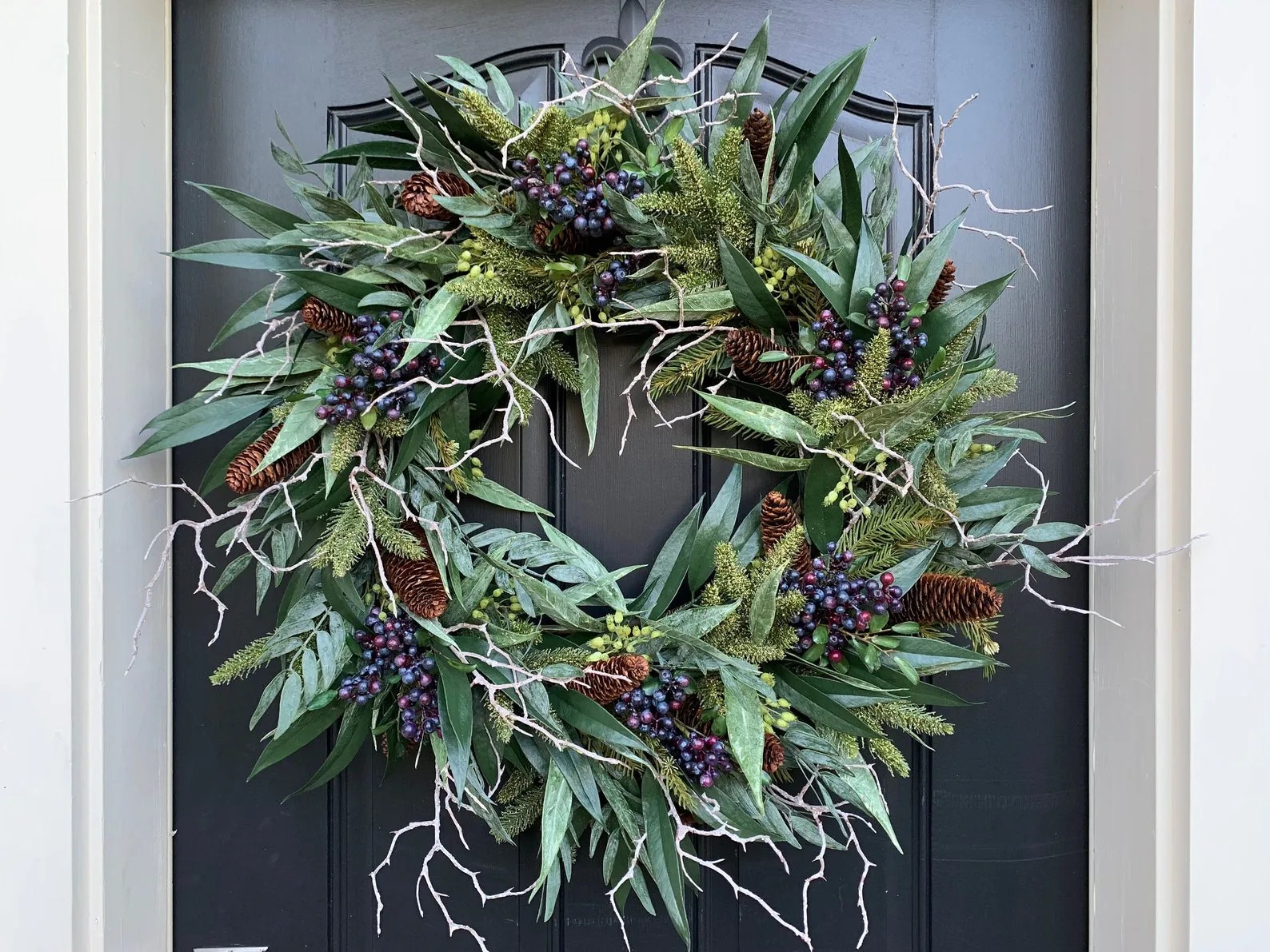Blue and Pine Winter's Eve Wreath