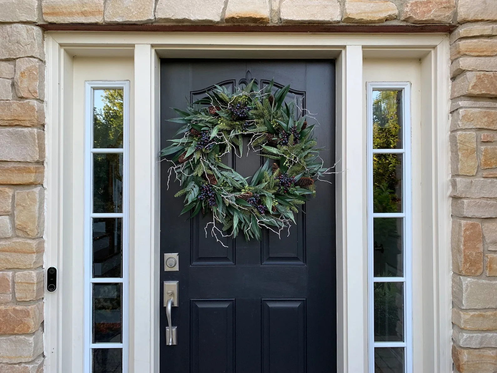 Blue and Pine Winter's Eve Wreath
