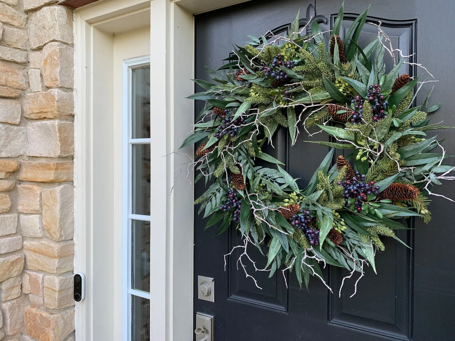 Blue and Pine Winter's Eve Wreath