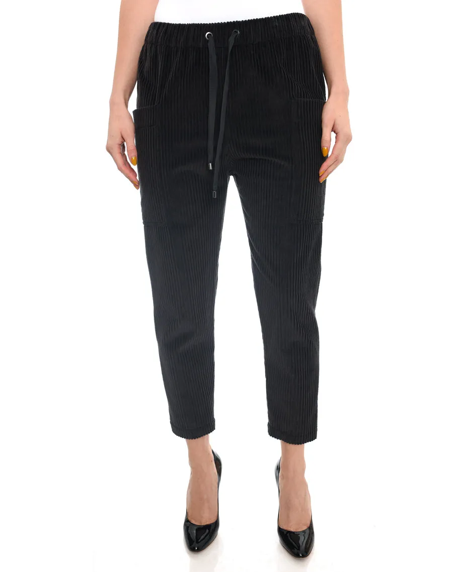 Brunello Cucinelli Brown Corduroy Elastic Waist Pants - 6
