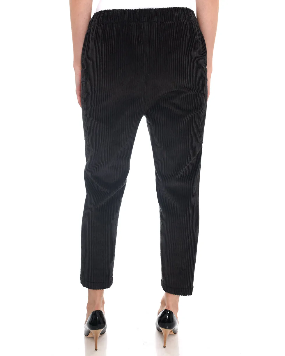 Brunello Cucinelli Brown Corduroy Elastic Waist Pants - 6