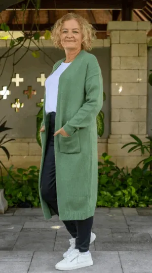 Calie Knit Cardigan - Sage Green