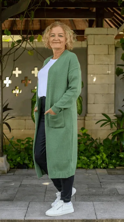Calie Knit Cardigan - Sage Green