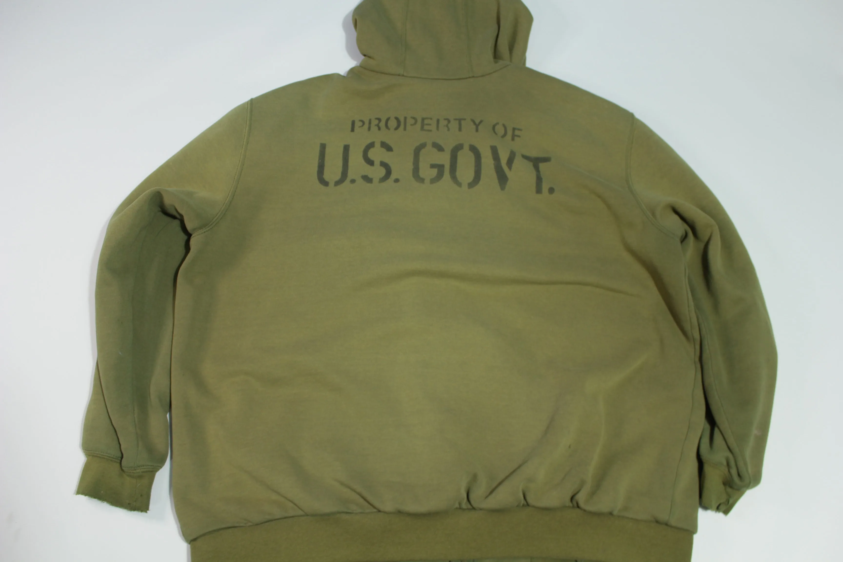 Carhartt 100632 Army Green Thermal Lined Vintage 00's Work Construction Hoodie Sweatshirt