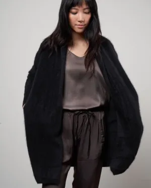 cashmere sweater coat - black