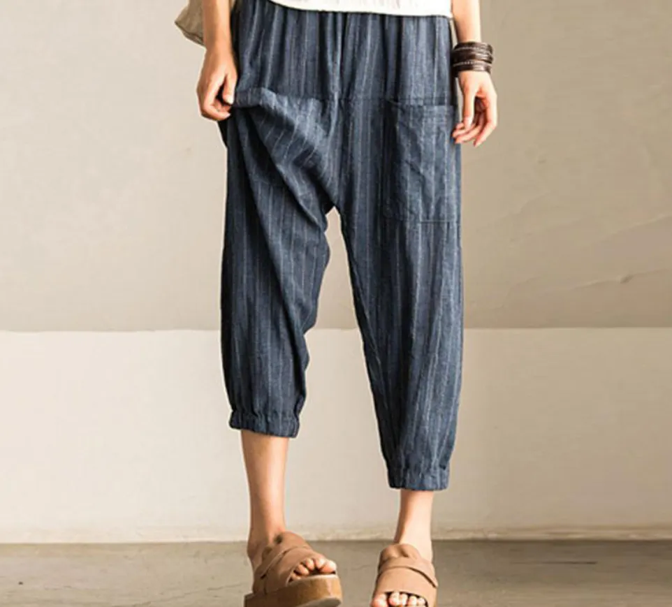 Casual Loose Blue Pants