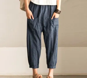 Casual Loose Blue Pants