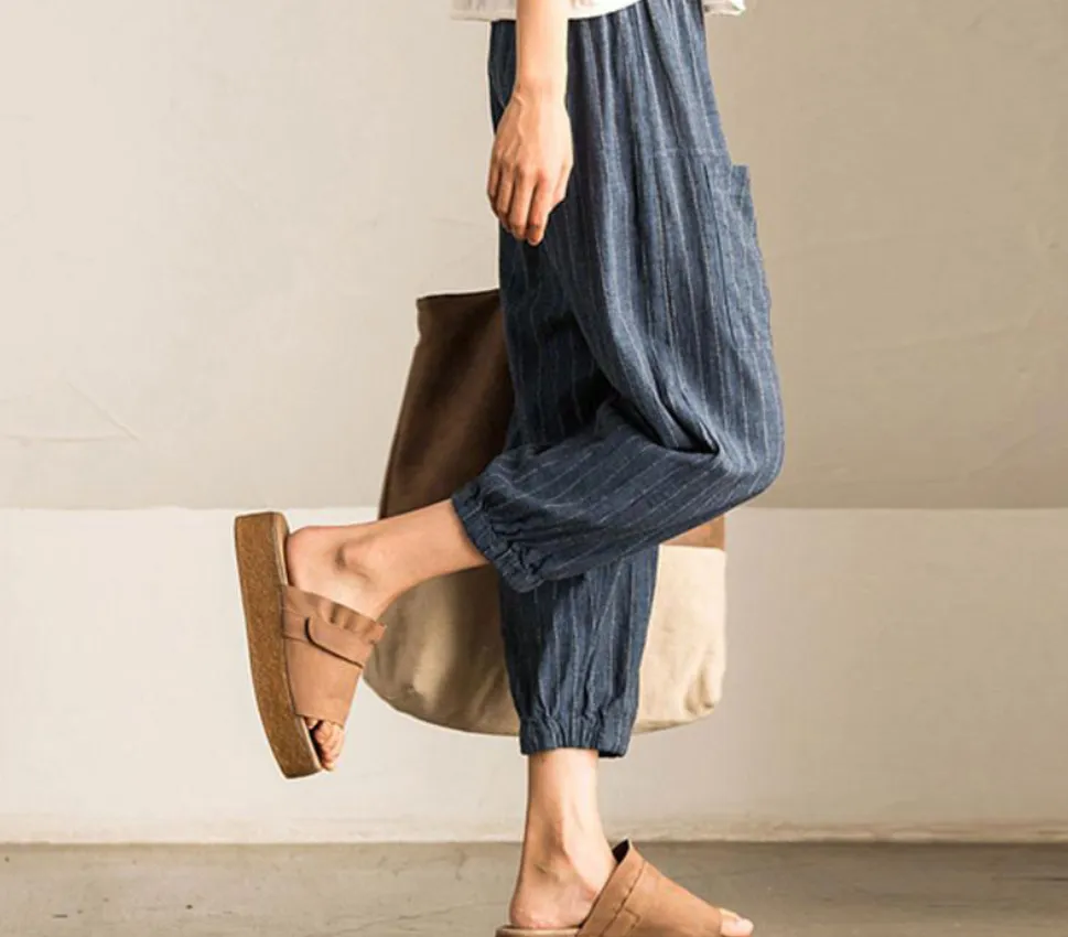 Casual Loose Blue Pants