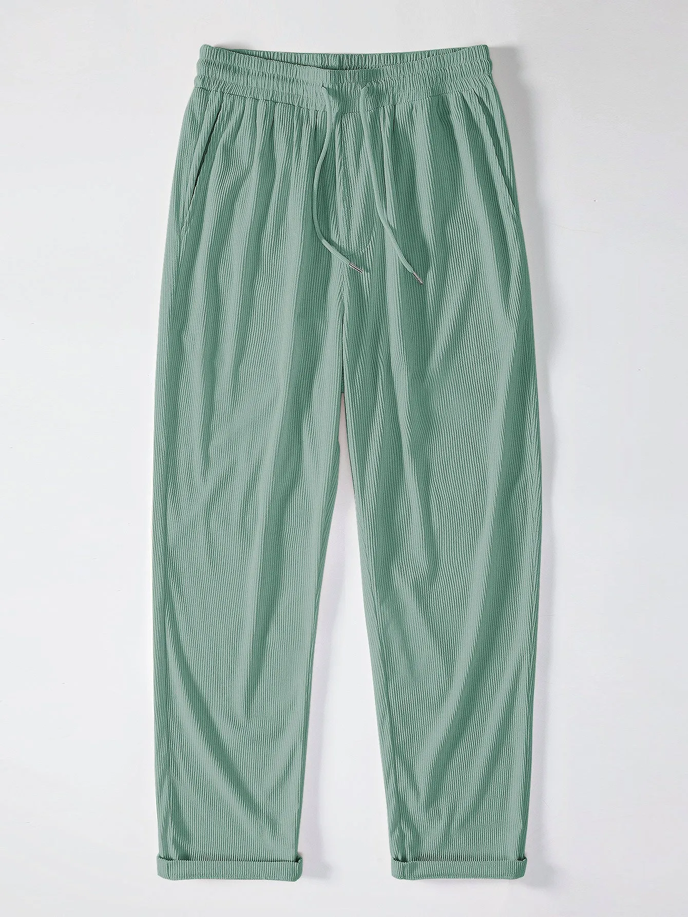 Corduroy Button Up Short Sleeved Shirt & Straight Leg Corduroy Pants