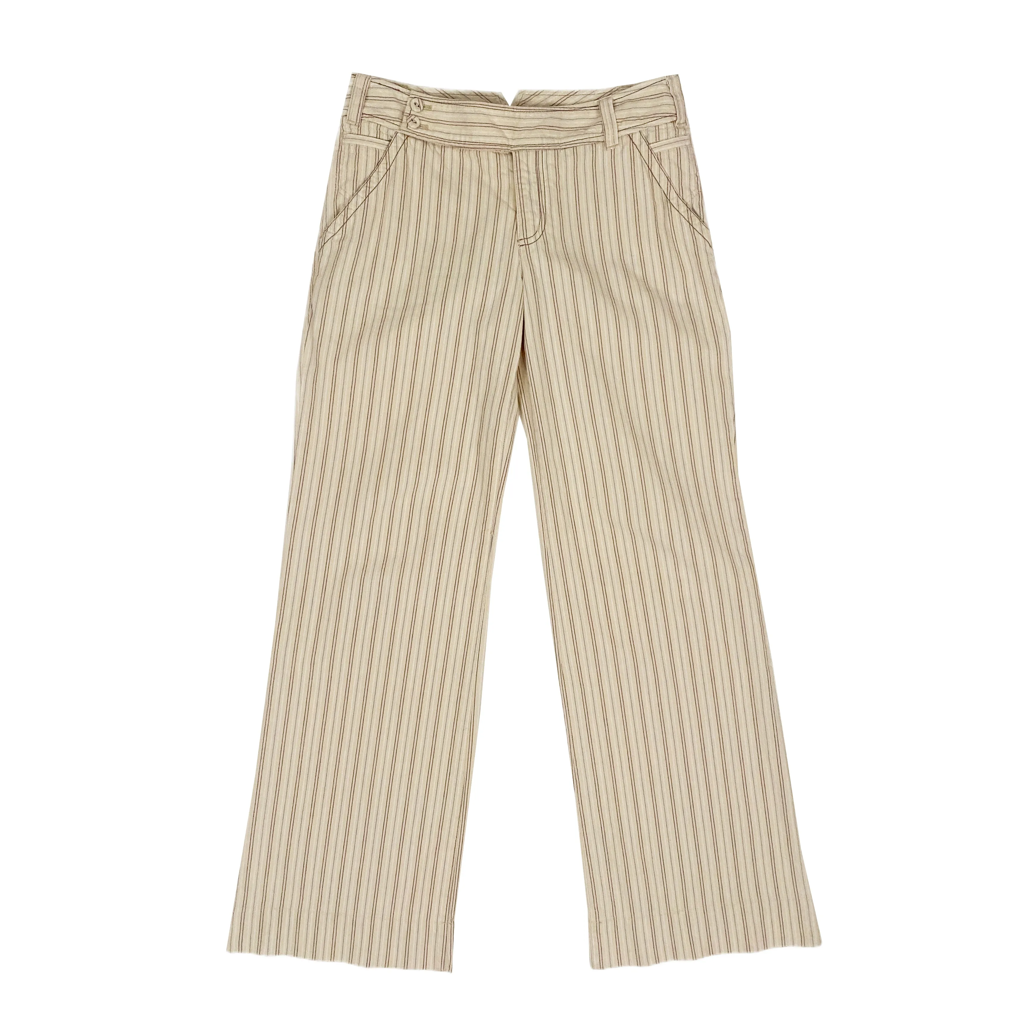 Creamy Striped Flared Trousers (S)