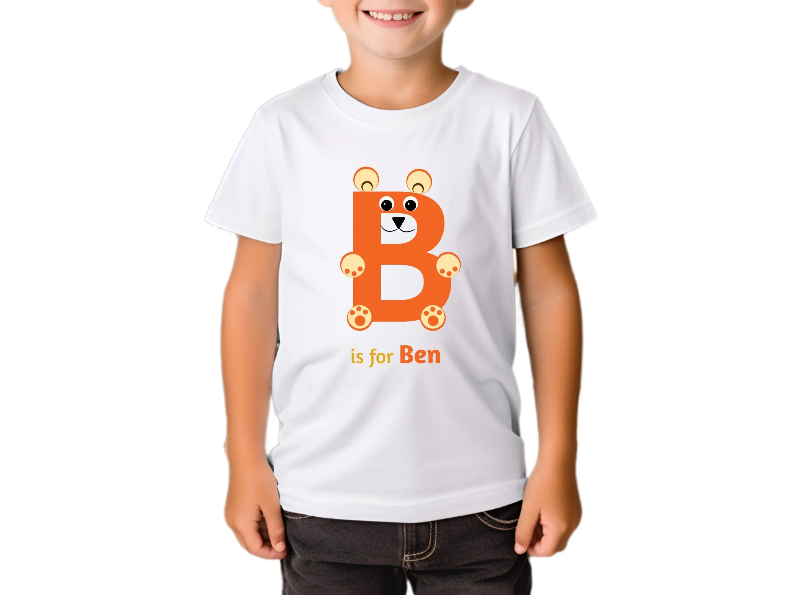 Custom Kids Tshirt Gift for Toddler Boys With Initials B Gift for Kids