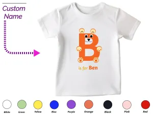 Custom Kids Tshirt Gift for Toddler Boys With Initials B Gift for Kids