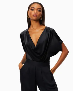 Dorothy Cowl Neck Top - Black