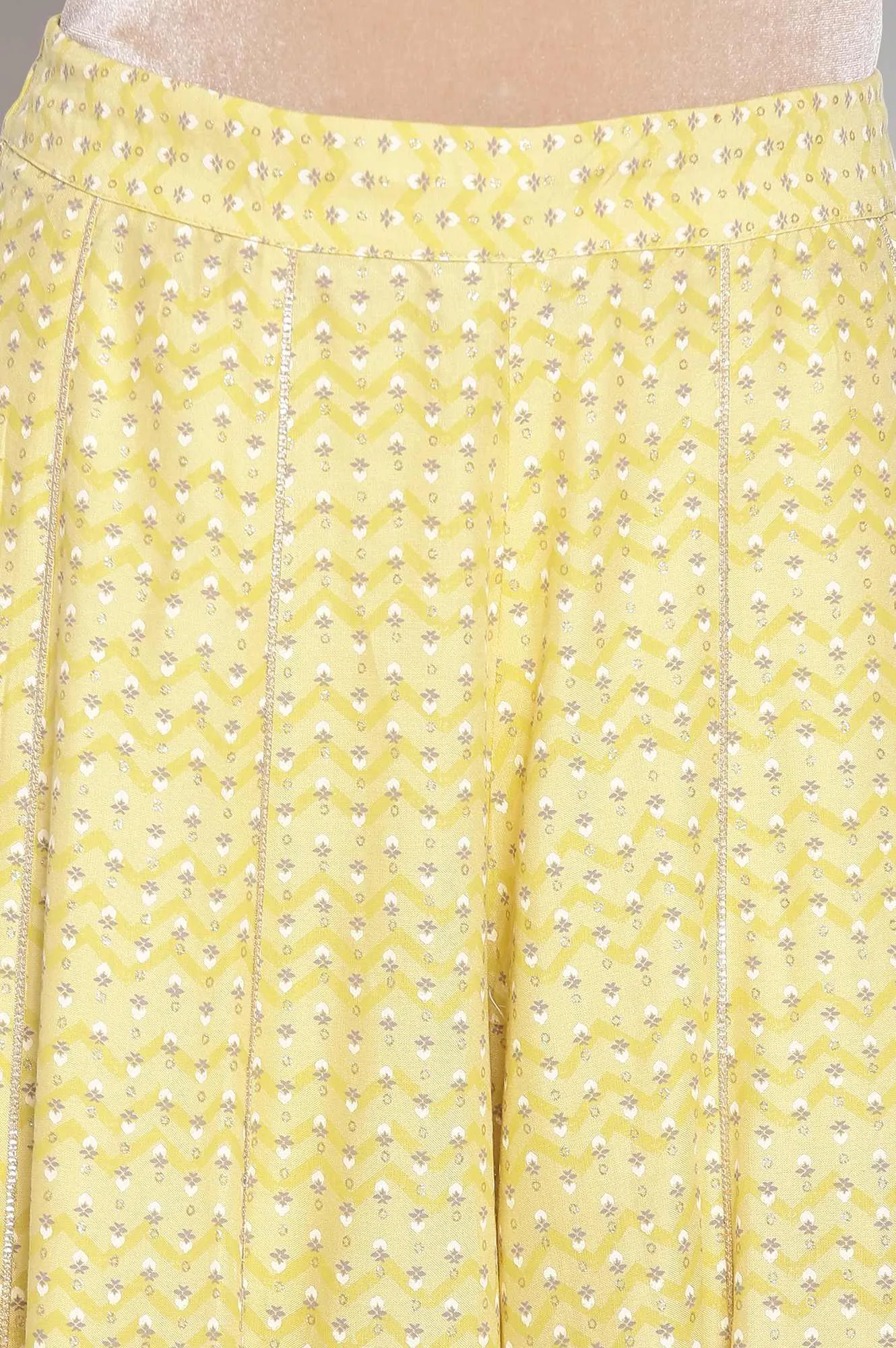 Ecru Mock Layered kurta-Culottes-Mesh Dupatta Set