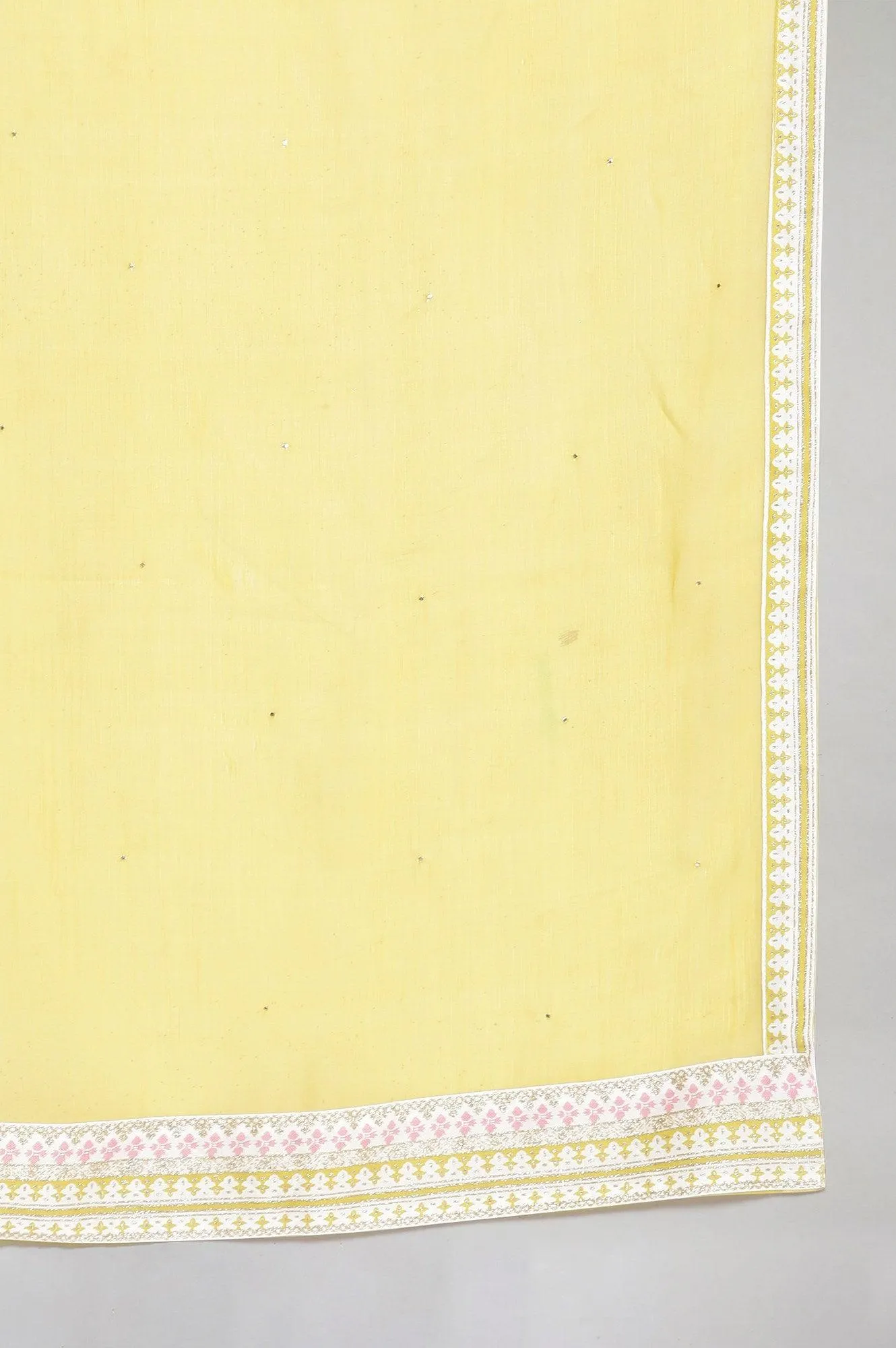 Ecru Mock Layered kurta-Culottes-Mesh Dupatta Set