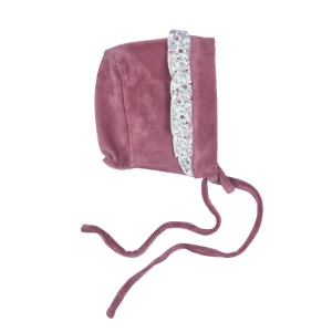 EMILIA | Baby Girls Pink Velour Bonnet