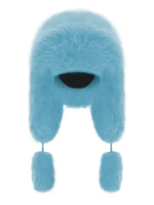 Fancy Poodle Faux Fur Hat Blue