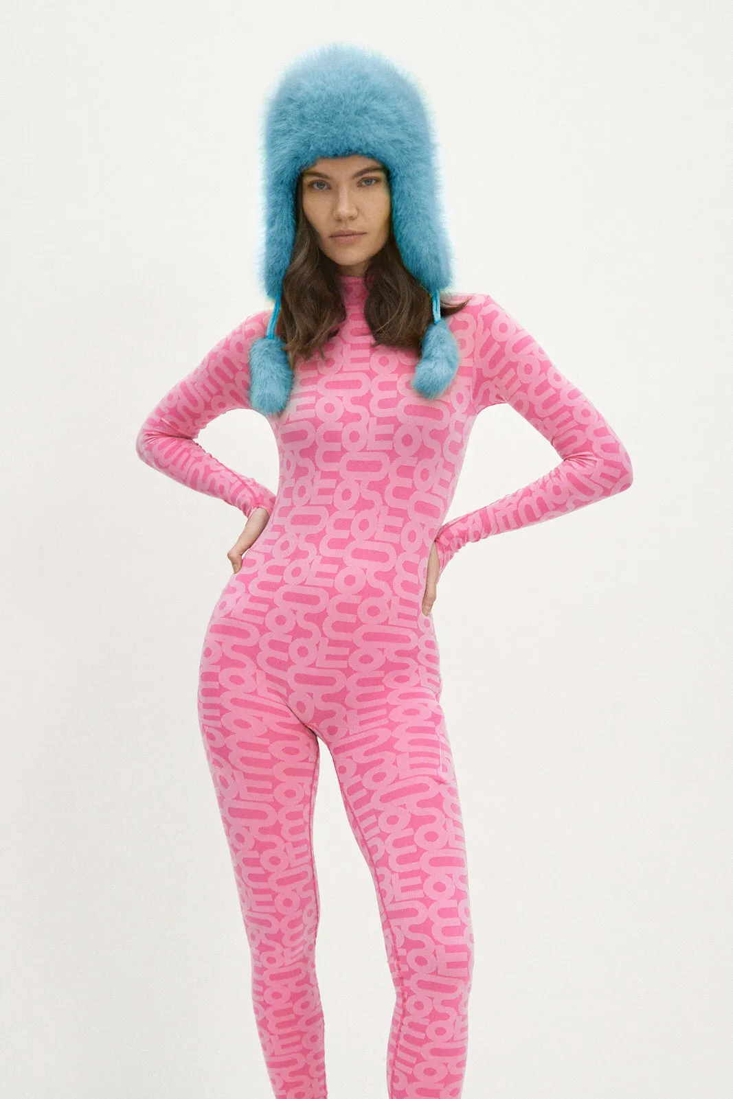 Fancy Poodle Faux Fur Hat Blue