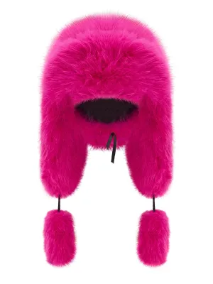 Fancy Poodle Faux Fur Hat Fuchsia