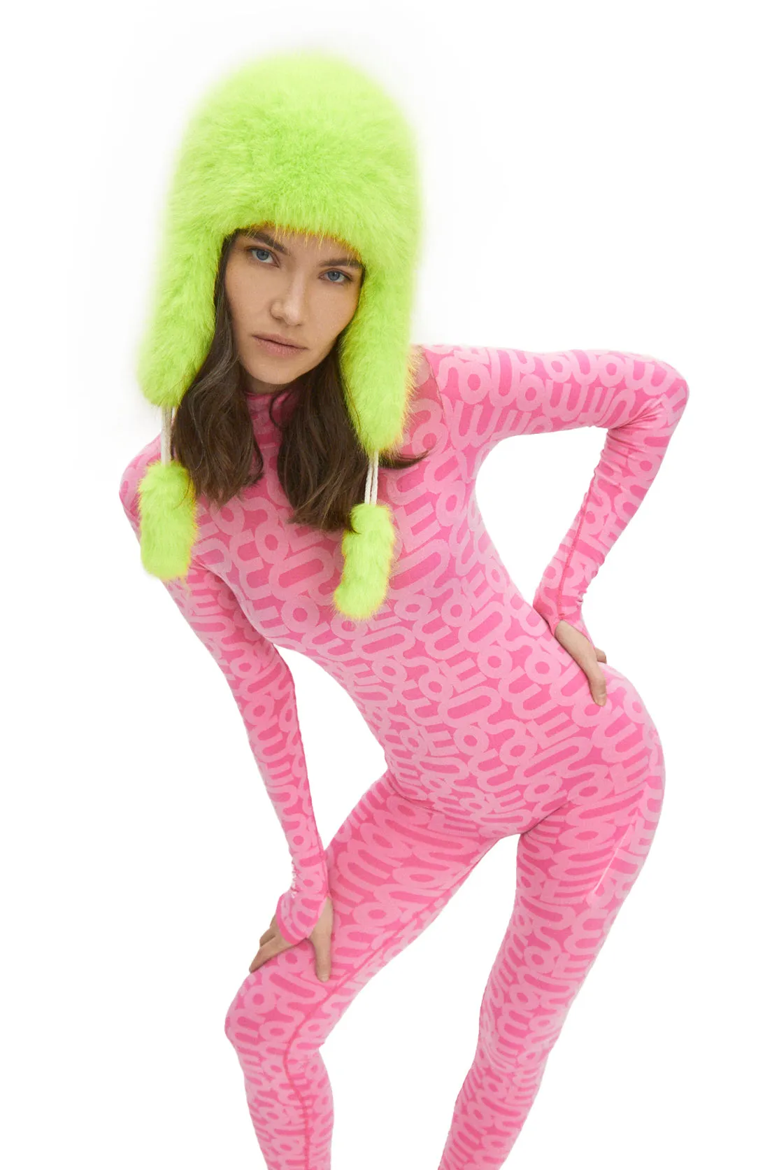 Fancy Poodle Faux Fur Hat Lime