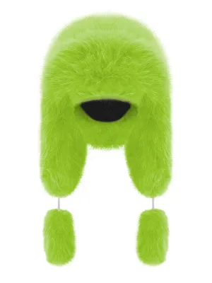 Fancy Poodle Faux Fur Hat Lime