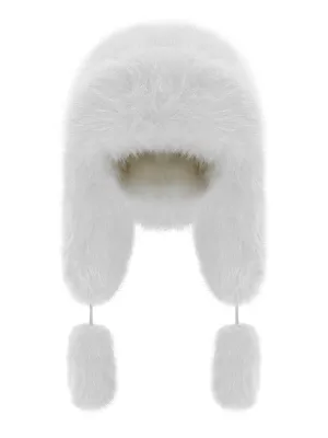 Fancy Poodle Faux Fur Hat White