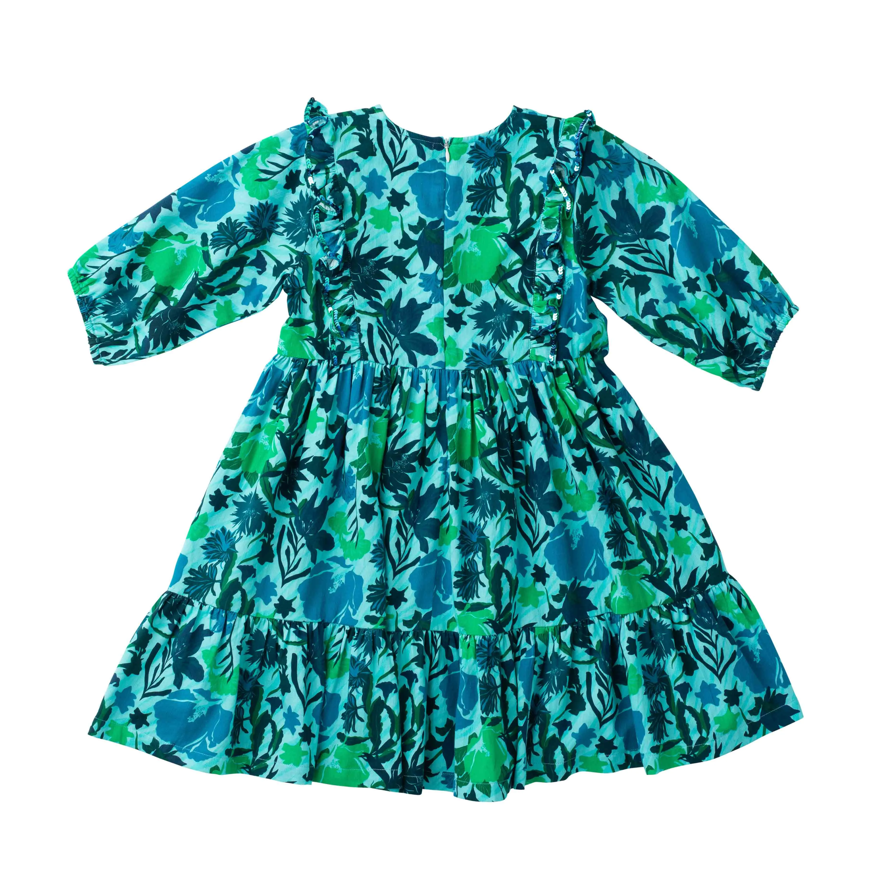 Girls Kelly Dress- Winter Mint