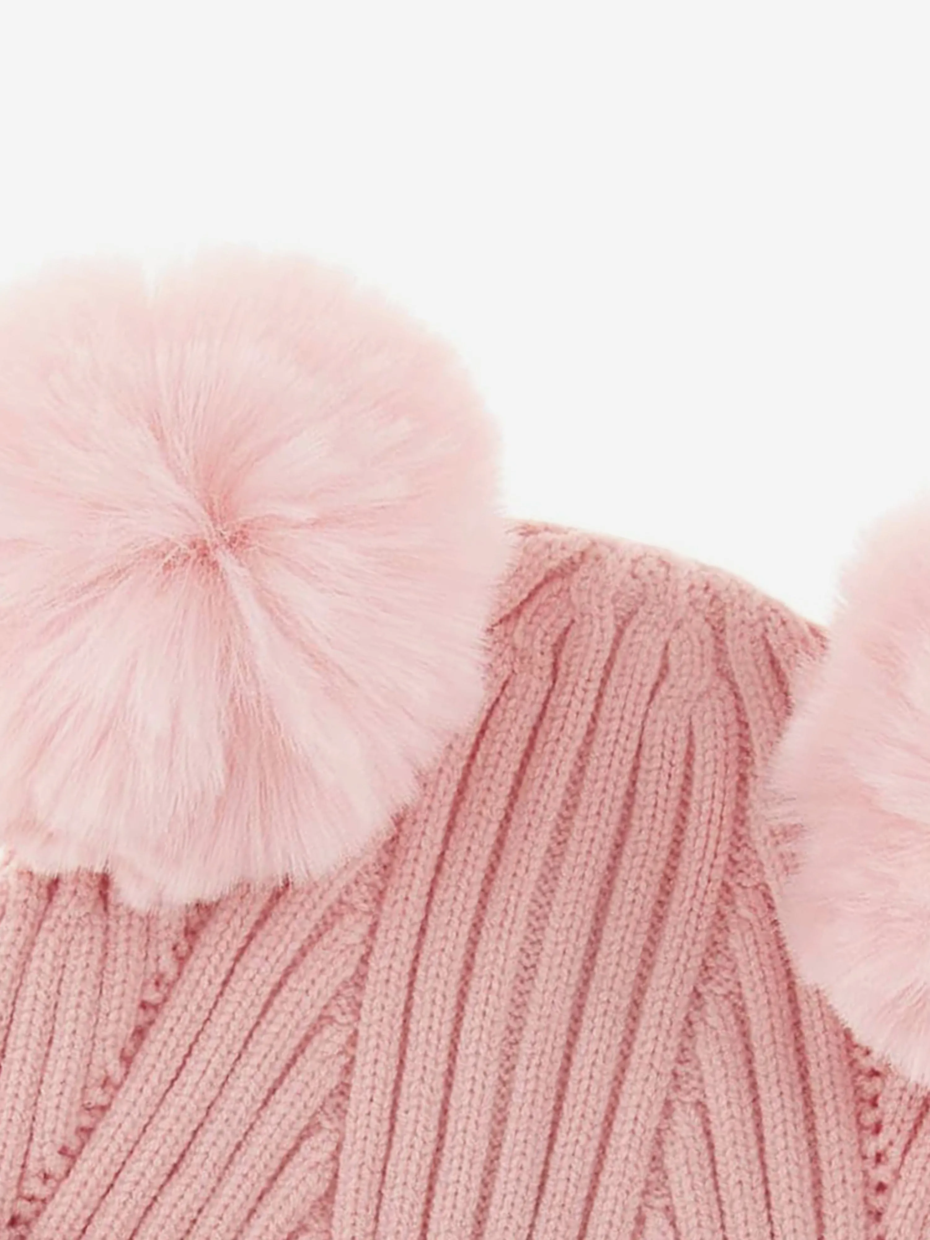 Guess Girls Knitted Pom Pom Hat in Pink