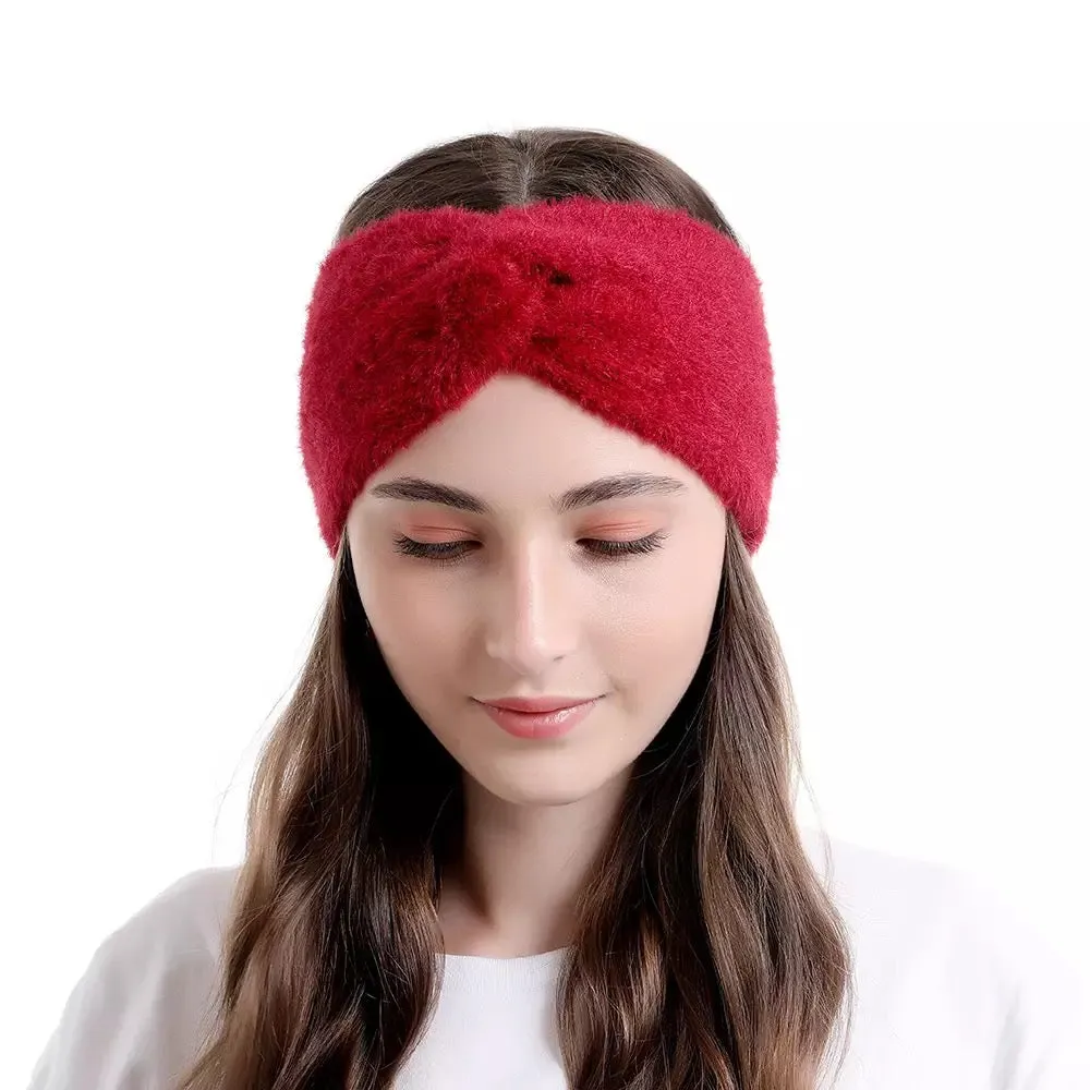 Haarband / Oorwarmer fluffy Soft Touch bordeauxrood