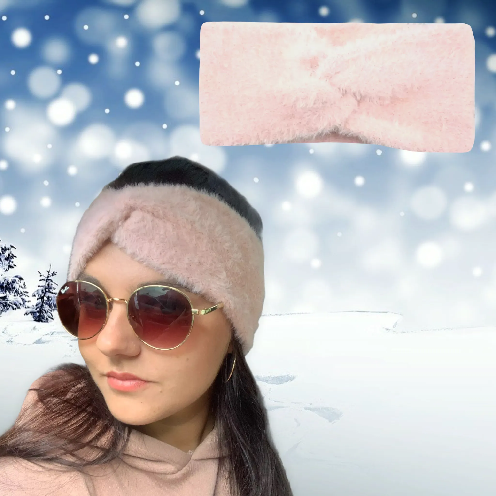 Haarband / Oorwarmer fluffy Soft Touch roze