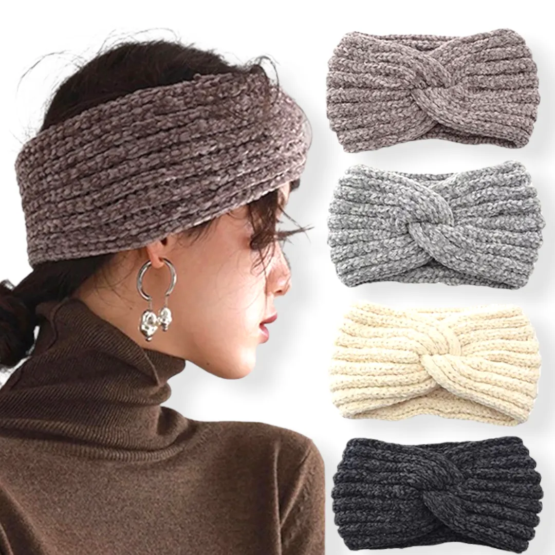 Haarband / Oorwarmer Soft Touch Melange Wolwit