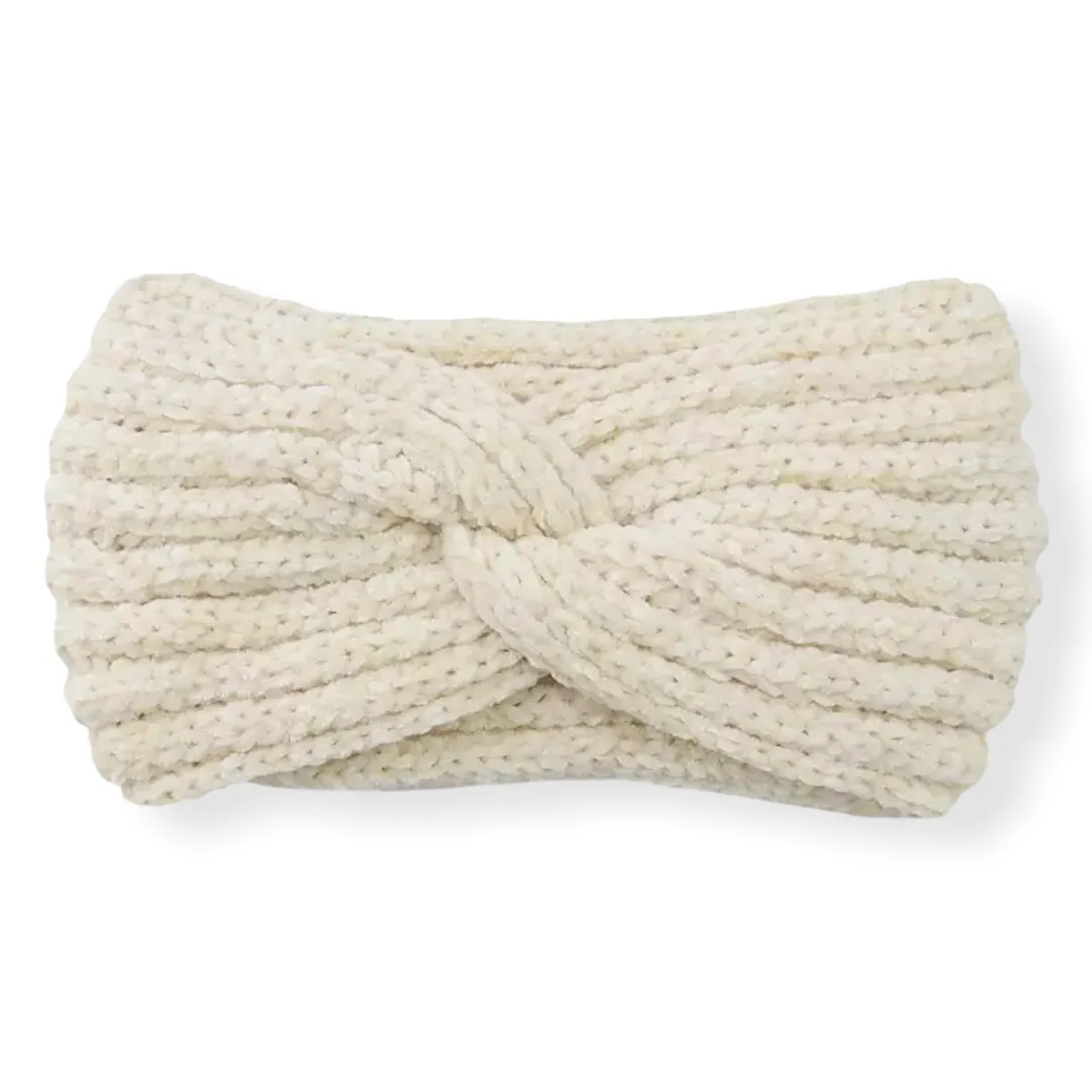 Haarband / Oorwarmer Soft Touch Melange Wolwit