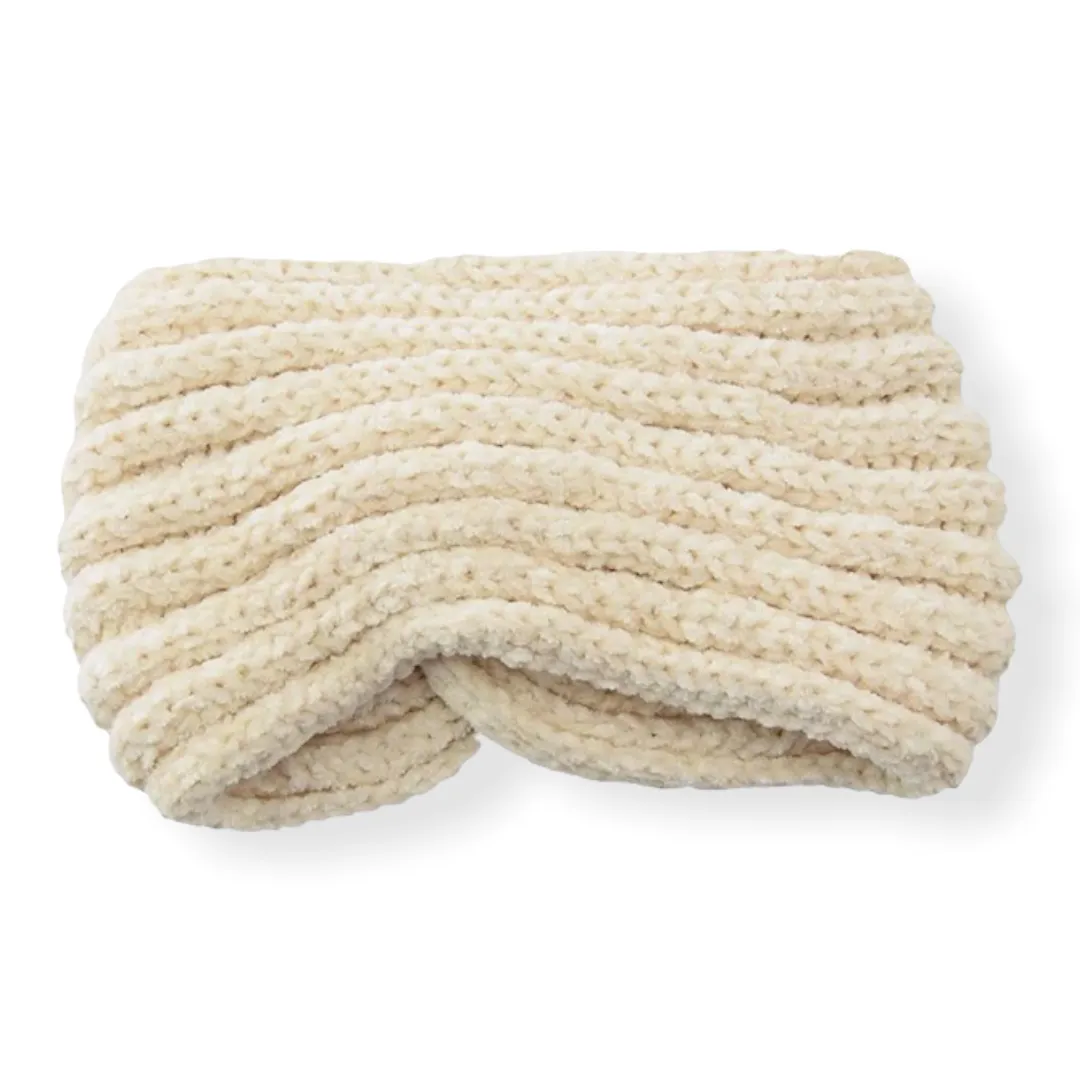 Haarband / Oorwarmer Soft Touch Melange Wolwit