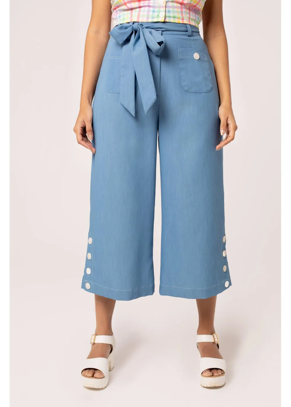 Hell Bunny Rylee Culottes Blue