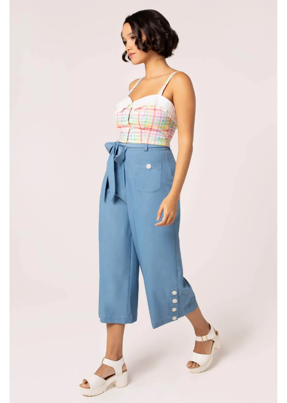 Hell Bunny Rylee Culottes Blue