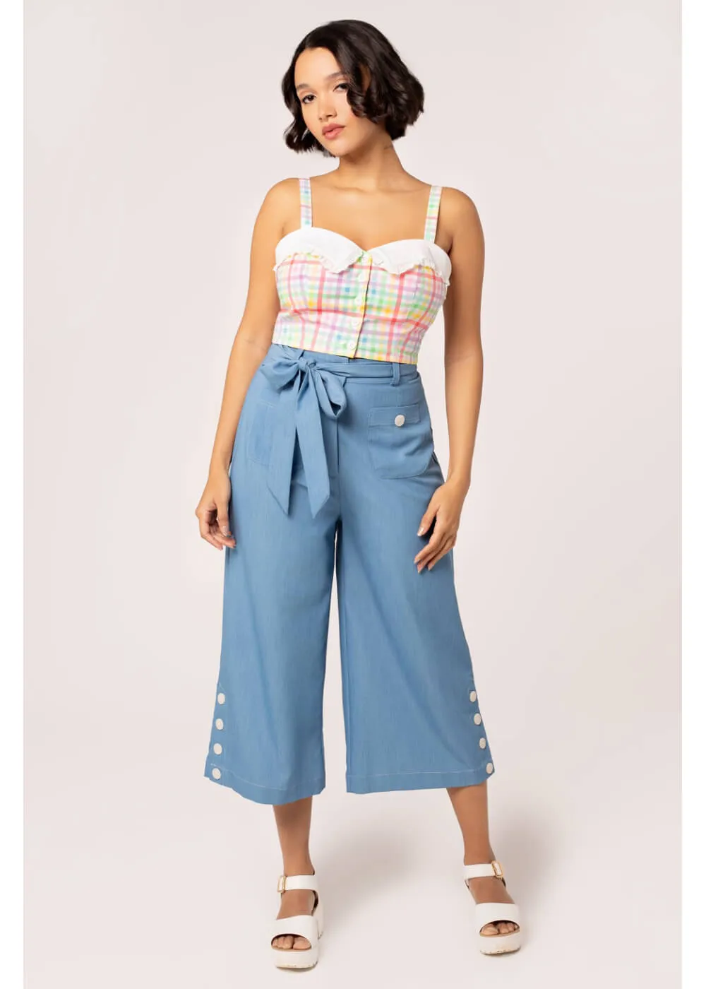 Hell Bunny Rylee Culottes Blue