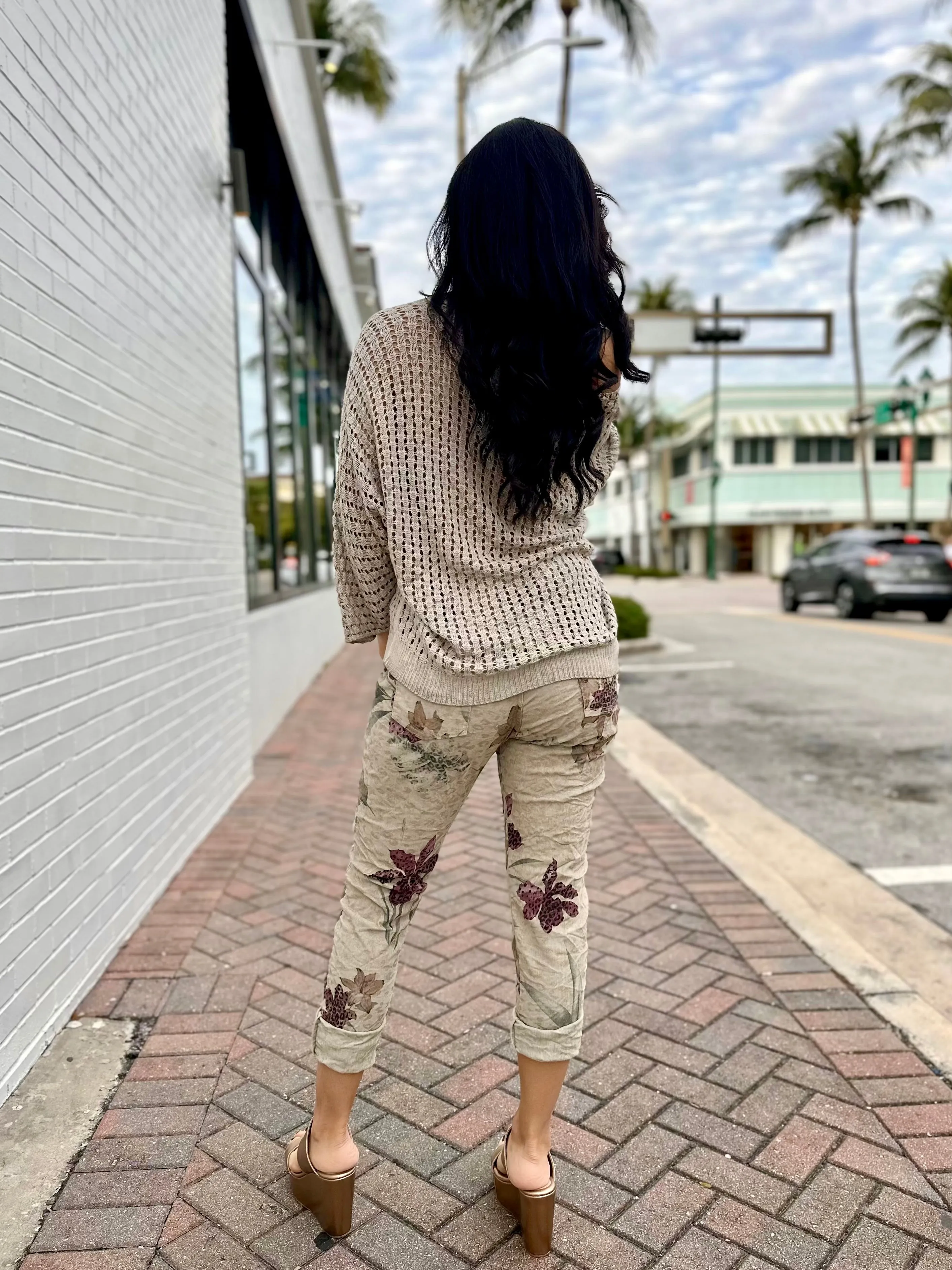 Hibiscus Cheetah Corduroy Jogger Pants