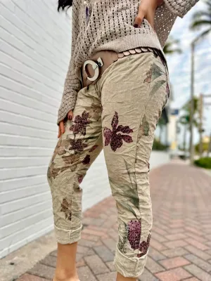 Hibiscus Cheetah Corduroy Jogger Pants