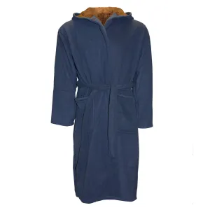 Hutson Harbour Warm Lines Bonded Fleece Robe - Navy