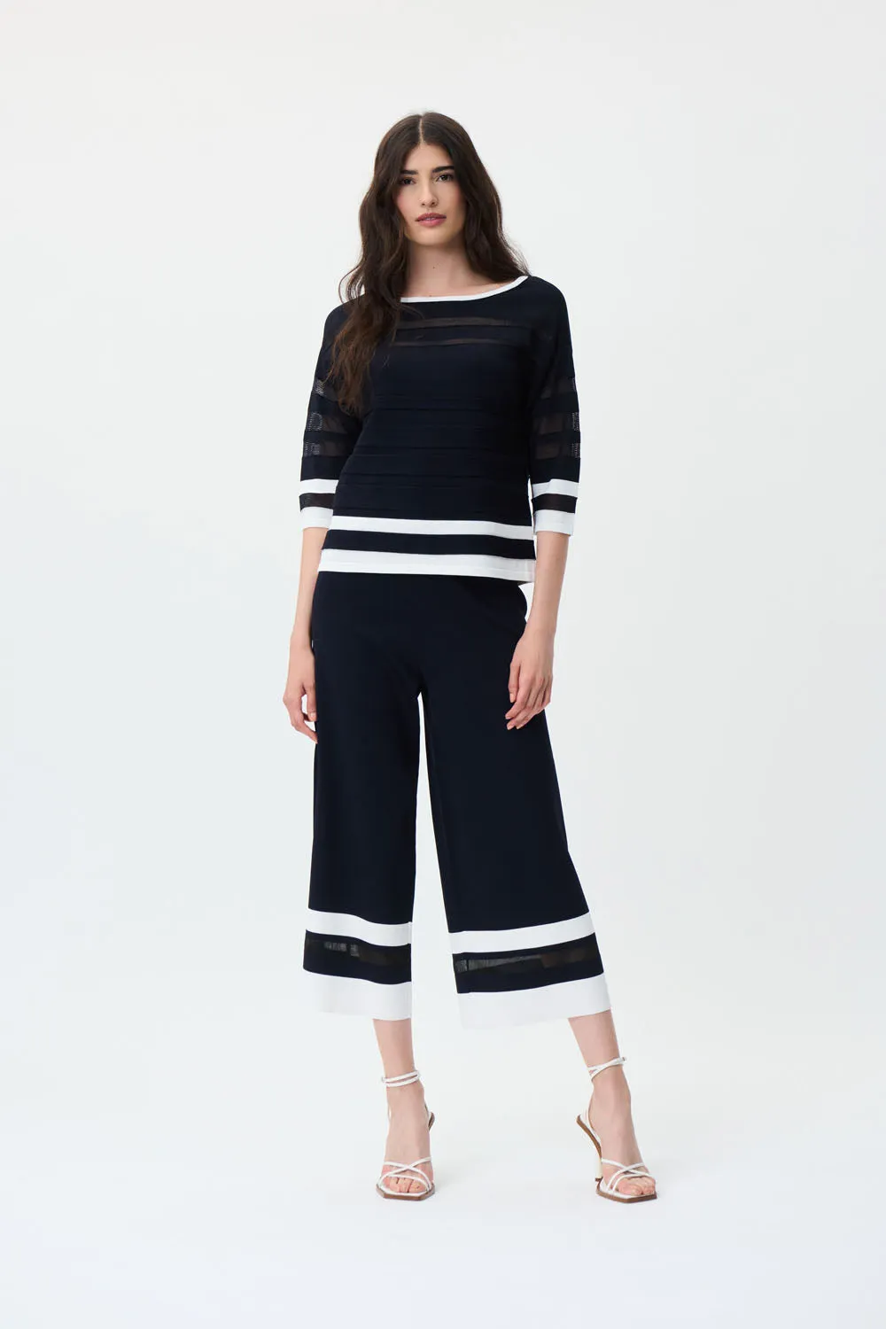 Joseph Ribkoff Midnight Blue/Vanilla Pants Style 231938